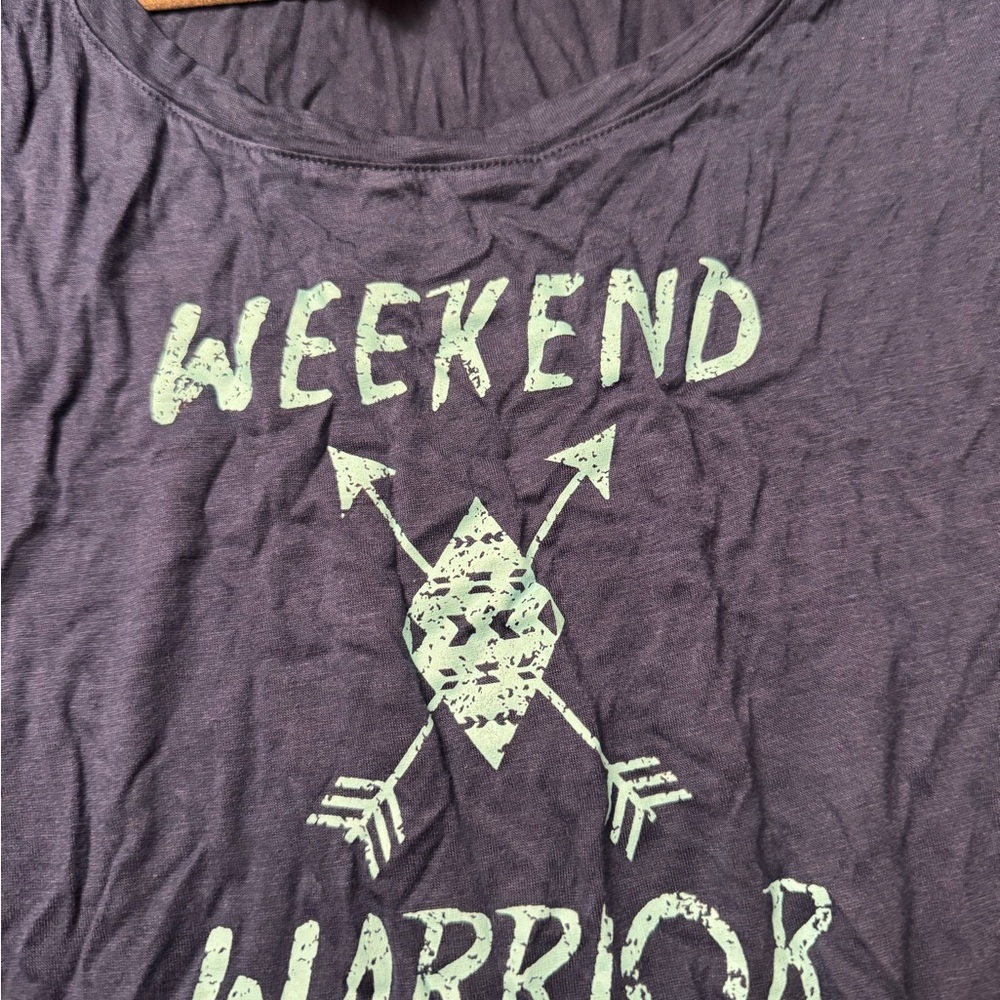 Blue Weekend Warrior Graphic T-Shirt lounge Dress - Picture 4 of 4